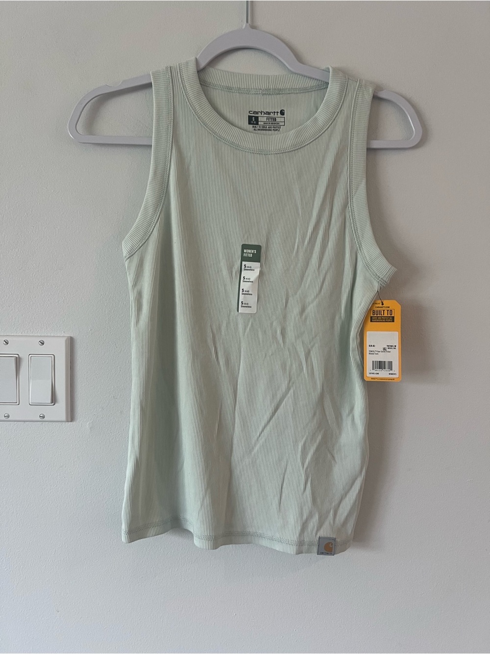 New Carhartt Tencel Fiber Series Fitted Ribbed Tank Top Green Women’s Small S